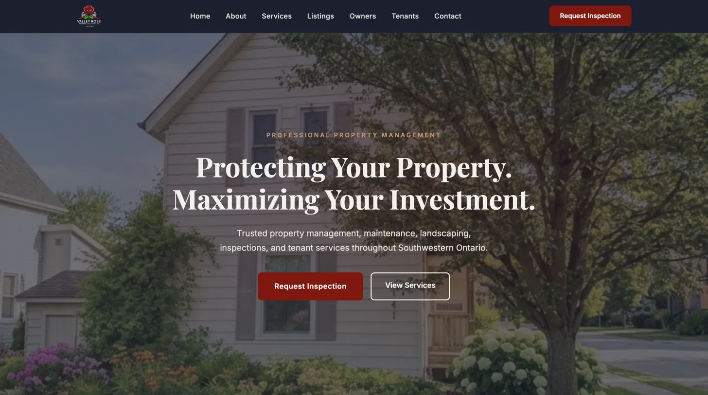 Valley Rose Property Solutions website